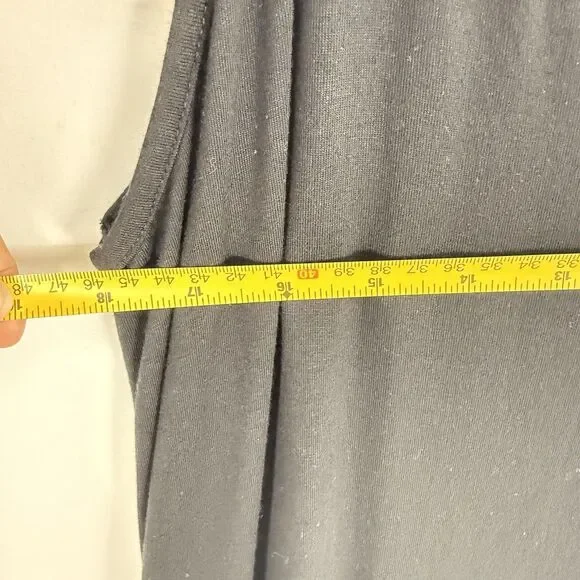 Womens Size L Black Sleeveless Tank Dress w Pockets - Picture 11 of 15